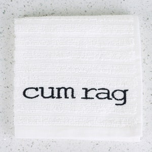 Bachelorette Naughty Gift, Cum Rag Washcloth, Vag Rag Washcloth, After Sex Towel, Gag Gifts for Bride, Couple Funny Gift cum rag • WHITE