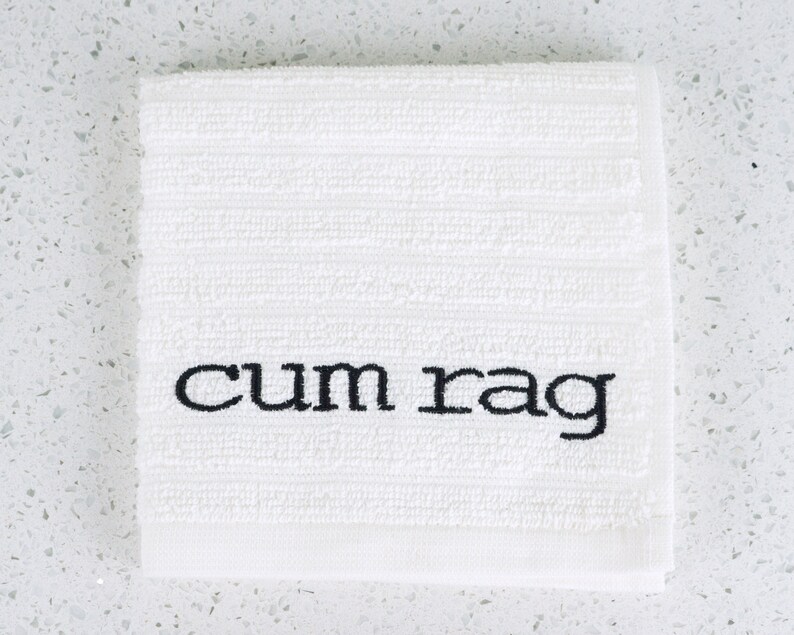 Bachelorette Naughty Gift, Cum Rag Washcloth, Vag Rag Washcloth, After Sex Towel, Gag Gifts for Bride, Couple Funny Gift cum rag • WHITE