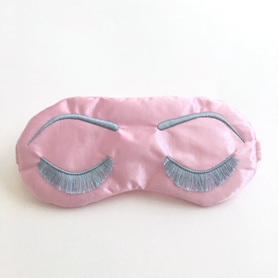 EYELASHES sleep eye mask with adjustable elastic PINK and Etsy