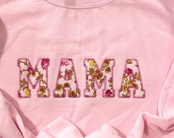 Floral Mama Sweatshirt, Mama Embroidered Sweatshirt, Mother's Day Gift , Gift for New Mom, Mom to Be Baby shower Gift