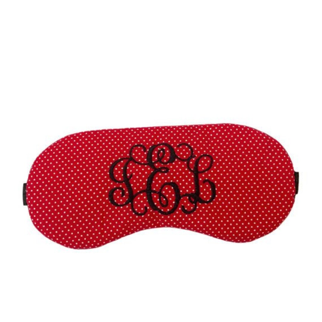 Personalized Sleep Mask Red Polka Dot Sleep Mask Monogrammed Etsy