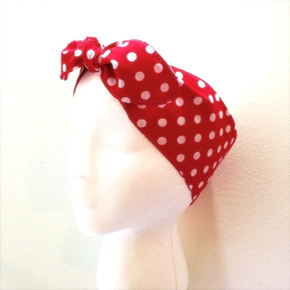 ROSIE The Riveter head wrap Adjustable head scarf Polka Etsy
