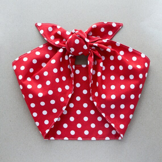 Christmas Red Polka Dots Headband, Girl Power We Can Do It, Pin up Rockabilly Retro, ROSIE THE RIVETER Top Knot Tie Up Headscarf Il_570xn