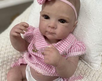 18 Inch Lifelike Reborn Baby Doll, Full Body Soft Vinyl, Hand-Painted Skin