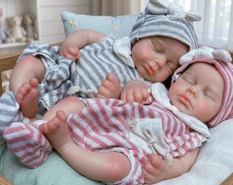 Realistyczna, silikonowa lalka reborn, 33 cm, ręcznie robiona, dziewczynka/chłopiec, miękkie w dotyku ciało