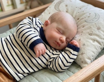 Levensechte slapende herboren babypop | 19 inch realistisch pasgeboren lijfje van vinyl of stof