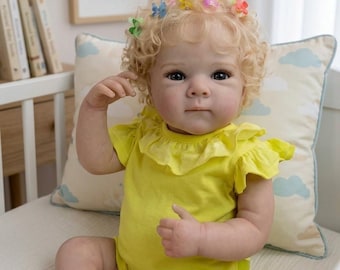 Muñeca bebé renacida de 47 cm, realista, recién nacida, de silicona y vinilo de 19 pulgadas, hecha a mano.