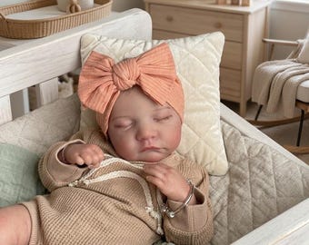 Reborn Baby Doll 17 Zoll bereits gemalte schlafende Neugeborene 3D Haut mit sichtbaren Venen