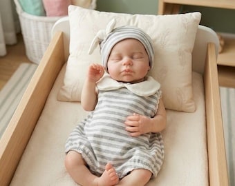 Bambola reborn in silicone solido da 33 cm: bocca aperta, bambola artistica realistica di un neonato