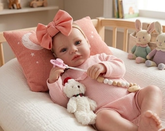 50 cm sovande återfödd babydocka: Livsnaturlig 3D-hud, synliga vener, handmålad konstdocka
