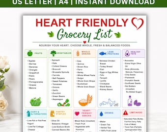 Herzfreundliche Einkaufsliste Druckbare PDF, PDF, PDF-Druck, PDF-Datei, PDF-Datei, PDF-Datei, PDF-Datei, Übersicht über die Küche und die Küche