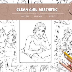 Kleurplaten Clean Girl – Minimal Fashion Self Care Theme (digitale download)