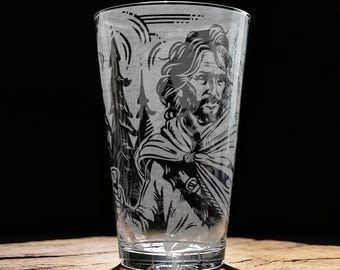 Aragorn Laser Engraved 16 oz Pint Glass, Officially Licensed The Lord of the Rings™ Barware