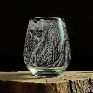 TREEBEARD Laser Engraved 17oz Stemless Wine Glass, Officially Licensed The Lord of the Rings™ Barware