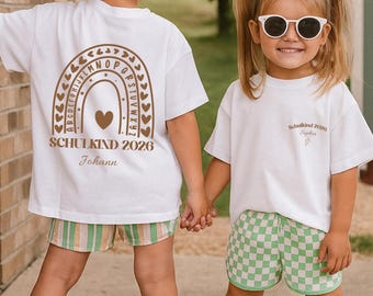 Schulkind 2026 mit Namen,Schulkind  Einschulung Shirt personalisierbar,1. Schultag Outfit für Jungen & Mädchen Einschulungsshirt 2026
