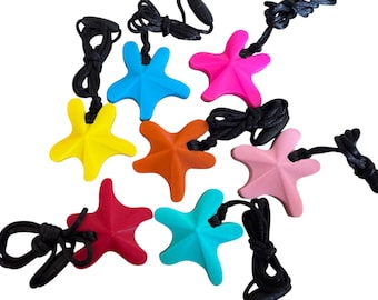 Collana in silicone masticabile a forma di stella marina, ideale per chi soffre di ADHD, autostimolazione e tendenza a mordere.