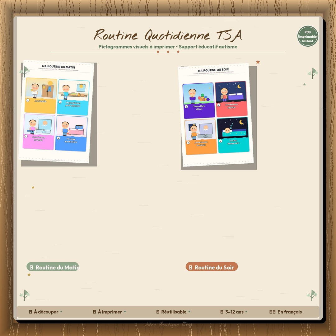 Morning and Evening Routine for Autism Spectrum Disorder – 8 Visual ...