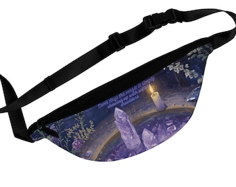 Mystic Crystal Altar Fanny Pack | Candlelit Witchy Moon Magic