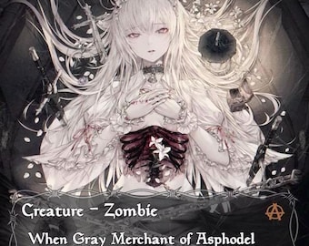 Gray merchant of asphodel mtg card magic full art handmade commander edh land