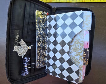 Upcycled Vera Bradley Black & Red Medallion Wallet Traveler's Notebook Journal