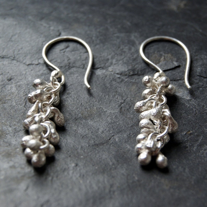 Sterling Silver Vine Drop Earrings Etsy