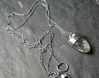 Rutilated Quartz Necklace in Sterling Silver