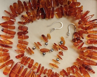 Antique Baltic Amber Collier: Honey Cognac Polished Beads
