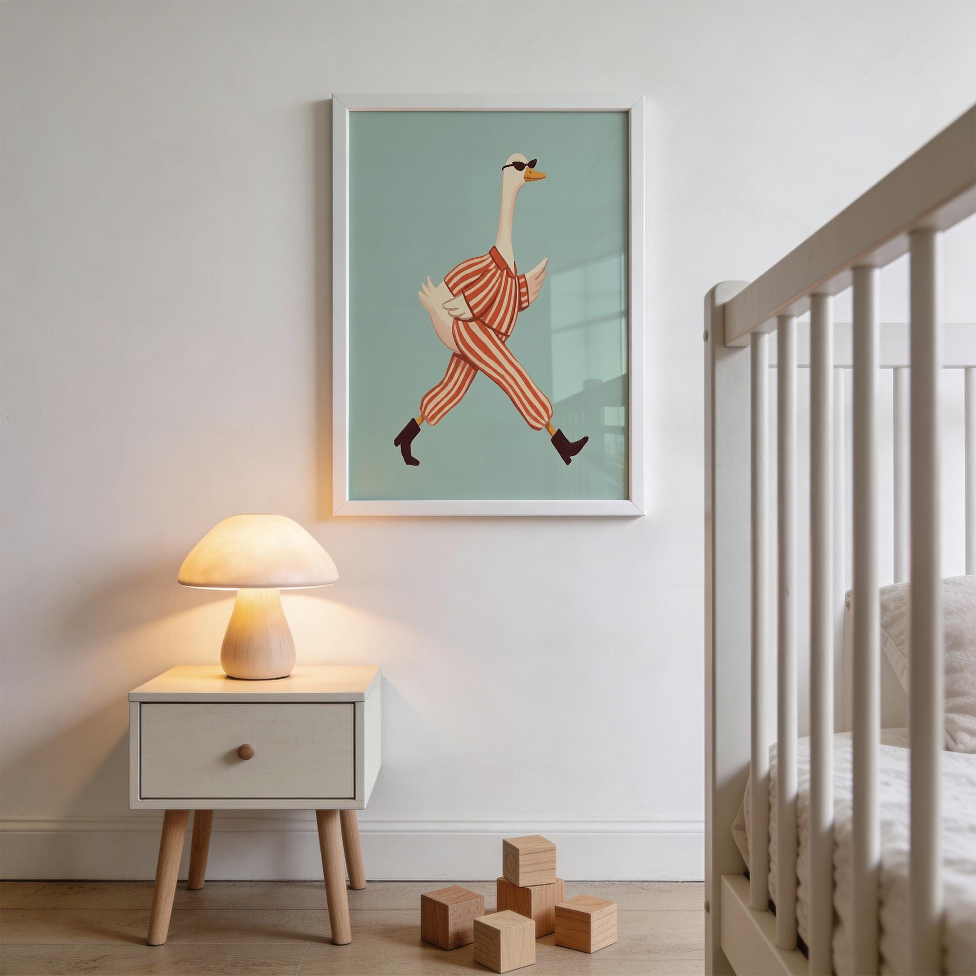 Goose Printable Wall Art | Funny Animal Nursery Poster | Whimsical Bird ...