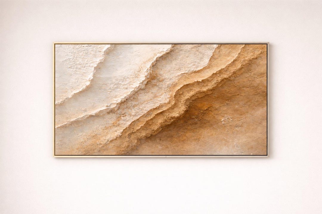 Beige Stone Texture Frame TV Art for Organic Modern Decor Lovers ...