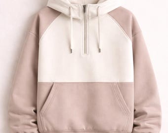 Half-Zip Pullover mit Känguru-Tasche