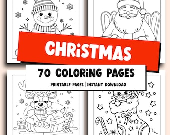 Dibujos para colorear navideños para niños / 70 fichas de actividades navideñas (PDF imprimible)