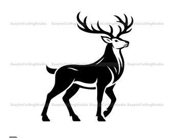Majestätisch Hirsch SVG: Wildtier Design (Digitaler Download)
