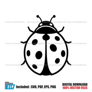 Mariquita SVG: Insecto Vector Jardín Cricut PNG Diseño Imprimible (Descarga Digital)
