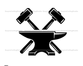 Schmiede SVG: Amboss Hammer Vektor Schmiede Cricut PNG Design (Digitaler Download)