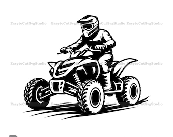 ATV Rider SVG: Quad Bike Silhouette, Off Road Four Wheeler (Digital Download)