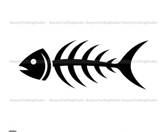 Fischskelett SVG: Fischgräte Vektor Cricut PNG Design (Digitaler Download)