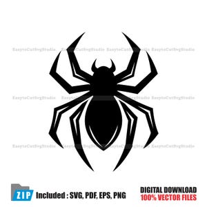 Ragno SVG: Vettore insetto Halloween gotico Cricut PNG Design stampabile (Download digitale)