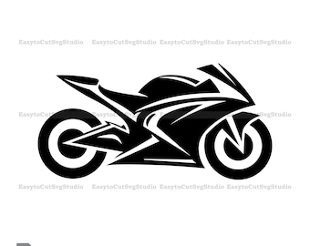 Motorrad SVG: Sport Fahrrad Vektor Racing Cricut PNG Druckbare Design (Digitaler Download)
