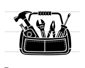 Werkzeugtasche SVG: Handyman Werkzeuge Vektor Cricut PNG Druckbare Design (digitaler Download)