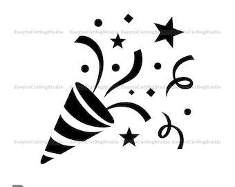 Party Popper SVG: Feier Vektor Cricut PNG Design (Digitaler Download)