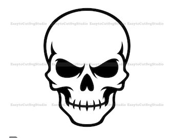 Schädel SVG: Skelett Kopf Vektor Gothic Tattoo Cricut PNG Druckbare Design (Digitaler Download)