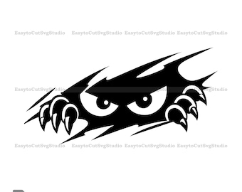 Spähen Monster Augen SVG: Wütende Augen Klaue Vektor Cricut PNG Druckbare Design (Digitaler Download)