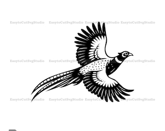 Fliegender Fasan Vogel SVG: Detaillierte Wildtiere, Jagd Design (Digitaler Download)