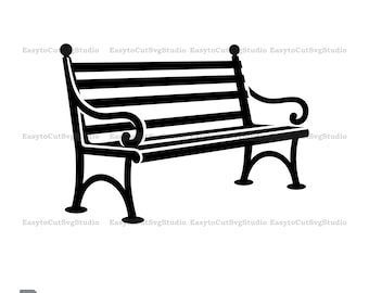 Parkbank SVG: Gartenbank Vektor Cricut PNG Druckbare Design (Digitaler Download)