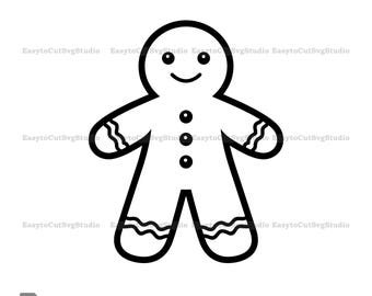 Lebkuchenmann SVG: Weihnachtsdesign (Digitaler Download)