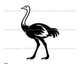 Strauß Silhouette SVG: Wildtier Vogel Design (Digitaler Download)