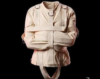 Camisole de force en toile noire résistante - Veste de costume