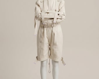 Costume da camicia di forza / Tuta di contenzione completamente funzionale / Camicia di forza in tela sicura / Costume da cosplay