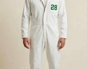 Golf Caddy Uniform Jumpsuit Personalisierter Overall mit Name & Nummer Patch - Individuelles Golf Geschenk