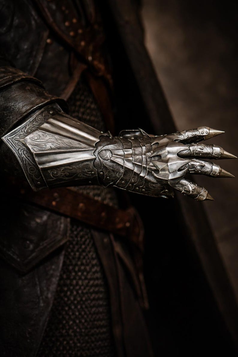Steel Claw Gauntlets | Medieval Engraved Hand Armor, Gothic Knight ...